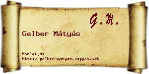 Gelber Mátyás névjegykártya